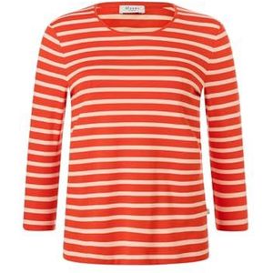 Maerz Dames shirt met lange mouwen ronde hals 3/4 mouwen, C Red/S Cappuccino, 36, C Red/S Cappuccino, 36