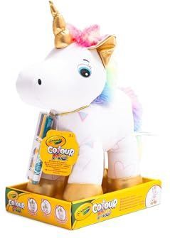 Crayola - Pluche Eenhoorn - Kleurbaar - Inclusief 3 Uitwasbare Viltstiften