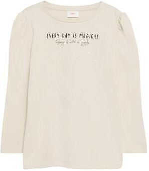 s.Oliver Junior 2156131 T-shirt met lange mouwen met print en strass, 805, 92 cm/98 cm, meisjes, 805 stuks, 92/98 cm