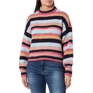 VERO MODA Dames Vmulrika LS Highneck GA Boo trui, fuchsia paars/strepen: W. ASTRAL Aura/Misty/Skyway/Tawny Olive, M, Fuchsia Purple/Stripes:w. Astral Aura/Misty/Skyway/Tawny Olive, M