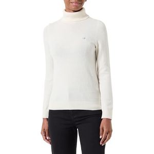 GANT Extra fijne lamswol rolhals, crème, M
