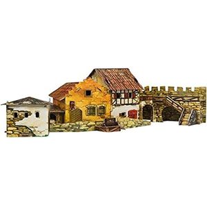 Keranova 375 Slim Papier De Middeleeuwse Stad Vierkante Markt 3D Puzzel, Multi Colour