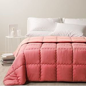 Caleffi - Winterdekbed voor tweepersoonsbed, comfort en warmte, hoogwaardig microvezelweefsel, gecertificeerde ecologische kleurstoffen, roze, tweepersoonsbed, polyester