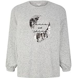 TOM TAILOR Dames Plusize T-shirt met patroon 1035011, 30282 - Concrete Grey Melange, 50
