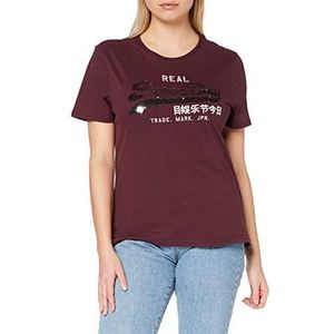 Superdry Vl T-shirt met pailletten voor dames, Haven, 38