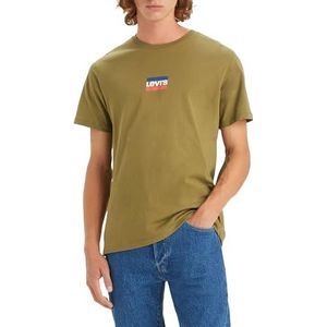 Levi's Graphic Crewneck Tee T-shirt Mannen, Mini Sportswear Martini Olive, M