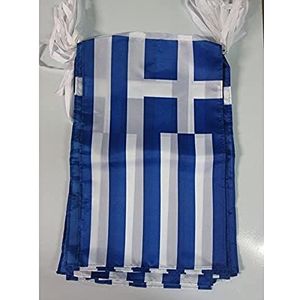 Griekenland 12 meter BUNTING Vlag 20 vlaggen 45x30 cm - Griekse STRING vlaggen 30 x 45 cm - AZ FLAG