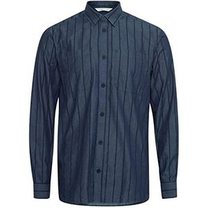 CASUAL FRIDAY Heren Alvin Gestreept Overhemd Overhemd, 193923/Navy Blazer, M