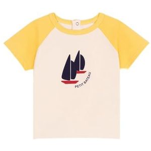 Petit Bateau T-shirt met korte mouwen voor jongens, Lawinen/gerst, 18 Maanden