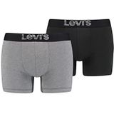 Levi's Heren optische illusie biologisch katoen boxershort, grijs/zwart, S