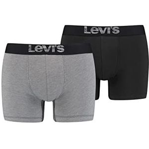 Levi's Heren optische illusie biologisch katoen boxershort, grijs/zwart, XXL