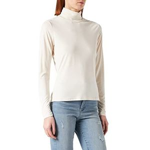 Urban Classics Dames bovenstuk dames modal turtleneck longsleeve, vrouwen lange mouwen shirt verkrijgbaar in vele kleurvarianten, maten XS - 5XL, witzand., XL
