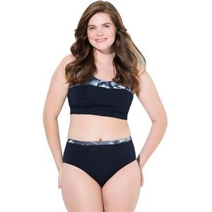 Ulla Popken Dames grote maten plus size bedrukte slip, marineblauw, 42-44