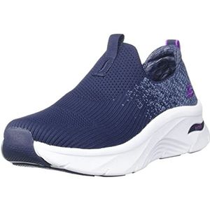 Skechers Arch Fit D'lux Slipper voor dames, Marineblauw Gebreid Paars Trim, 41 EU