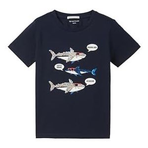 TOM TAILOR T-shirt voor jongens, 10668 - Sky Captain Blue, 104/110 cm