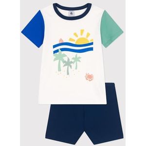 Petit Bateau Pyjacourt voor jongens, wit/multico, 3 Jaren