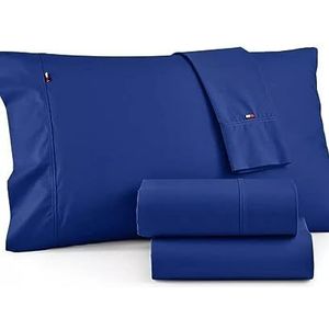 Tommy Hilfiger Signature Bedlakenset, tweepersoonsbed, donkerblauw