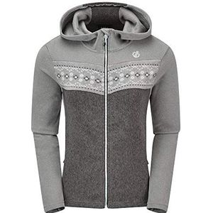 Dare 2b Herald sweatshirt met capuchon, gebreide look, ritssluiting, voor dames, ash/houtskool grijs, FR: L (maat fabrikant: 14)