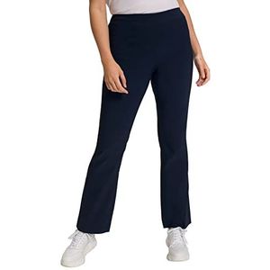 Ulla Popken Dames grote maten tot 68 | Bengalin broek | stoffen broek, rechte pijpen | elastische band | kreukarm, verschillende lengtes | 615445, marineblauw, 33W / 30L