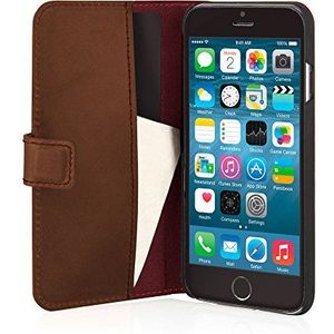 Pipetto iPhone 6 / iPhone 6S Classic Leather Wallet Case - Flip Cover - Bruin (Compatibel met iPhone 6, iPhone 6S)