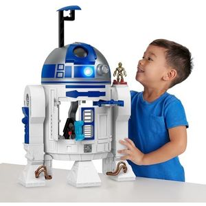 Fisher-Price Imaginext STAR WARS R2-D2, speelgoed van 45 cm, met licht, geluid en C-3PO metalen sleutelfiguur, voor kinderen vanaf 3 jaar, HXG52