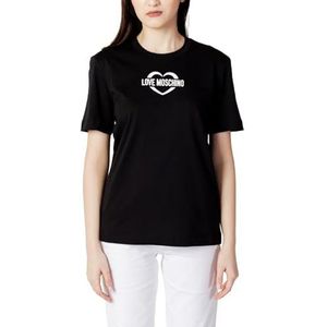 Love Moschino Dames Regular fit Short-Sleeved T-shirt, Zwart, 40, zwart, 40