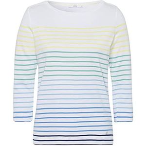 BRAX Dames Style Colletta Cotton Multistripes Shirt met lange mouwen, Water, 40