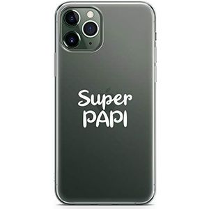 Zokko Beschermhoes voor iPhone 11 Pro Super Papi – zacht transparant inkt wit