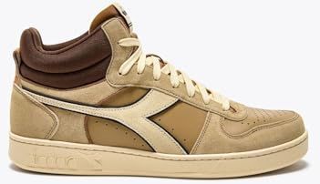 Diadora Magic Basket Demi Cut Sneakers van suède, uniseks, voor volwassenen, Beige, 43 EU