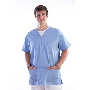 GiMA – Tunika, katoen/polyester, unisex, voor verpleegsters, therapeuten, beauty, gezondheid care, nail, SPA Limo, Small, blauw, 1