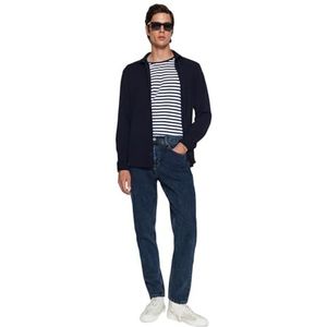 Trendyol Heren Herren Gerade Wesentliche Passform Normale Taille Jeans, marineblauw, 4