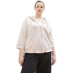 TOM TAILOR Plussize Sweatjack voor dames, 16339 - Clouds Grey, 54 grote maten