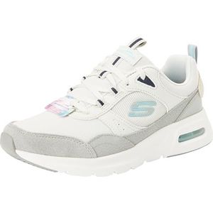 Skechers Dames Skech-AIR Court Cool Avenue, lichtblauw en grijs leer/lichtblauw mesh/MUL, 4.5 UK, Lichtblauw Grijs Leer Lichtblauw Mesh Mul, 37.5 EU