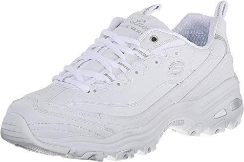 Skechers - D'Lites Me Time - Sneakers - Wit Zilver - Leer en Synthetisch Materiaal