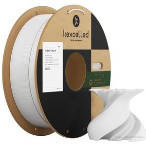 kexcelled Mat PLA Filament 1,75 mm +/- 0,03 mm, Glansvrije Kleur, Matte Textuur, 3D Printing Filament, 1 kg Spoel (2,2 lbs), Geschikt voor de Meeste FDM Printers, Verbeterde Tidy Wrap, Wit