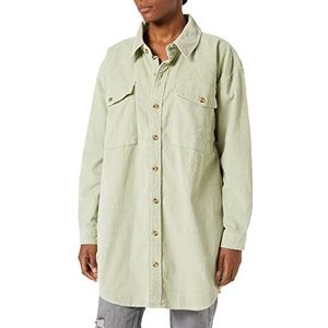 Urban Classics Dames Ladies Long Corduroy Overhemd hemd, softsalvia, 4XL