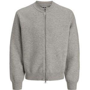 JACK & JONES Heren Jcoscope Knit Zip Bomber, Lichtgrijs Mix, M, Licht Grijs Mix, M