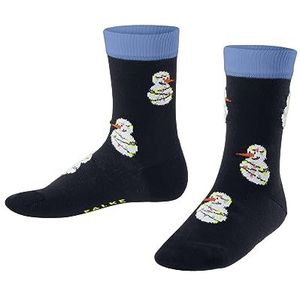 FALKE Unisex Kids Funny Snowmen sokken duurzaam katoen dun patroon 1 paar, blauw (marine 6120), 22 EU