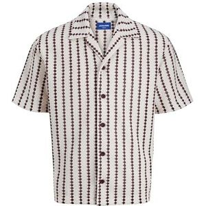 JACK & JONES Overhemd  bruin / wit