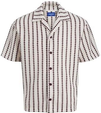 JACK & JONES Overhemd  bruin / wit