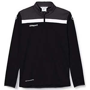 Uhlsport Offense 23 Zip Top 1/4 voetbalshirt voor heren, zwart/antraciet/wit, XL