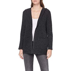 Vero Moda Vmdoffy Ls Open Hood Cardigan Ga Noos Vest dames, zwart/detail: melange, M