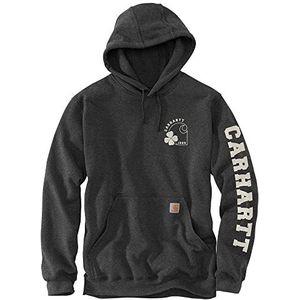 Carhartt Halfzwaar Shamrock-sweatshirt met losse pasvorm voor heren, carbonheather, XL