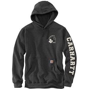 Carhartt Halfzwaar Shamrock-sweatshirt met losse pasvorm voor heren, carbonheather, S