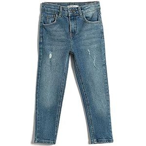 Koton Jongens Slim Jean - Verstelbare elastische tailleband Slim Leg Zakken Katoen, Mid Indigo (mid), 4-5 Jahre