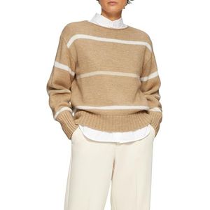 Gebreide Trui - Gestreept - Relaxed-fit - Ronde Hals - Verlaagde Schouders