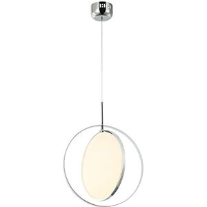 Homemania 80419-02-PB1-CR hanglamp, plafondlamp, metaal, acryl, chroom, 1 x LED, 18 W, 3000 K, 35 x 30 x 147 cm