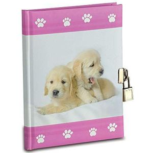 Mareli Geheim dagboek puppy's met slot van metaal voor meisjes
