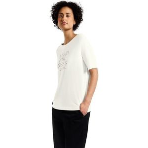 Street One Zacht damesshirt met tekst, off-white, 36