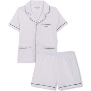 Gocco Korte pyjama met reverskraag, wit, regular voor kinderen, Wit, Regular